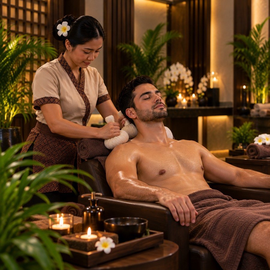 Hot towel shoulder treatment