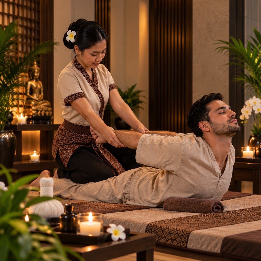 Thai massage stretch
